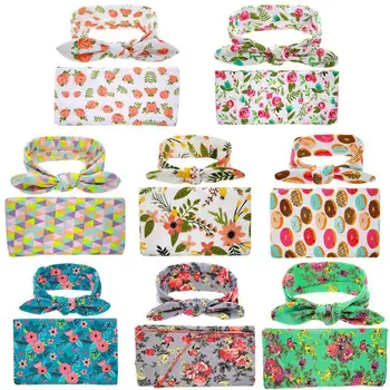 

Brand Newborn Baby Sleeping Bag Cute Flower Printed Swaddle Blanket Sleeping Swaddle Muslin Wrap+Head 2pcs Newborn Set