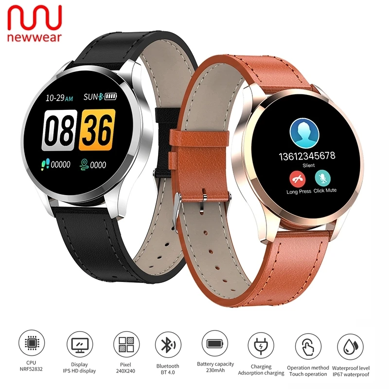 Умные часы Newwear Q9 1 2 "с большим IPS экраном водонепроницаемые с HR датчиком и