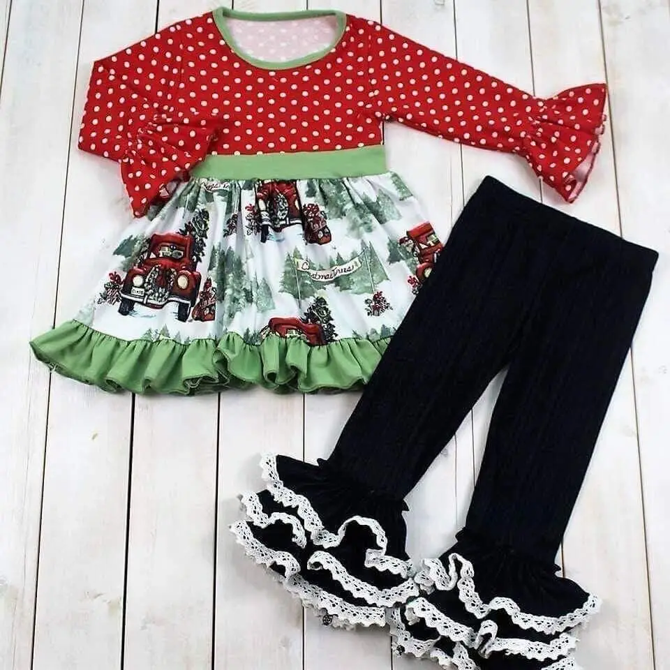 

Best selling autumn long-sleeved leopard print cow head print girls suit the most fashionable cow kids suit