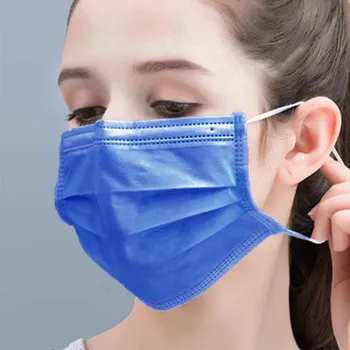 

Fast delivery 10pcs Mask Disposable blue masks PM2.5 anti Pollution Dustproof Protection 3 Layer Non-woven Mask Filters Mask 5