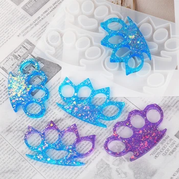 

Self Defense Keychain Tools Resin Mold Tiger Paw Five Finger Knuckles Pendant Keyring Resin Casting Mold Jewelry Tools
