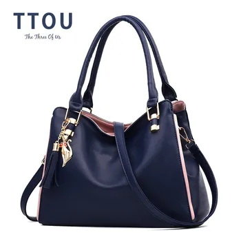 

TTOU Women Fashion Cat Pendant Handbags Female Casual Shoulder Bag Large Tassel Tote Bag Elegant Top-handle Bag