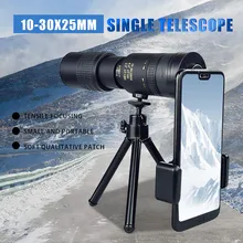 Monocular Telescope Super-Telephoto-Zoom 4k 10-300x40mm for Beach Travel-Supports Smartphone-To-Take-Pictures