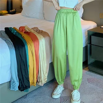 

New Arrival High Waist Pants Women Solid Color Casual Loose Trousers Female Korean Fashion Pantalones Ropa Mujer