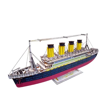 

Wooden 3d three-dimensional jigsaw puzzle Titanic ornaments gifts decorative wooden toys