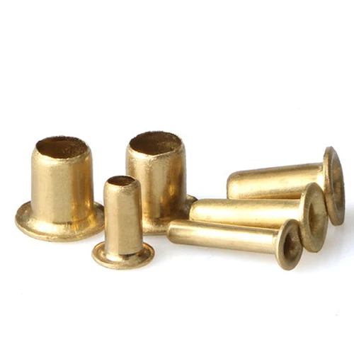 100Pcs M2 Brass Single Tube Hollow Rivet Copper Eyelet Rivets 2.5mm