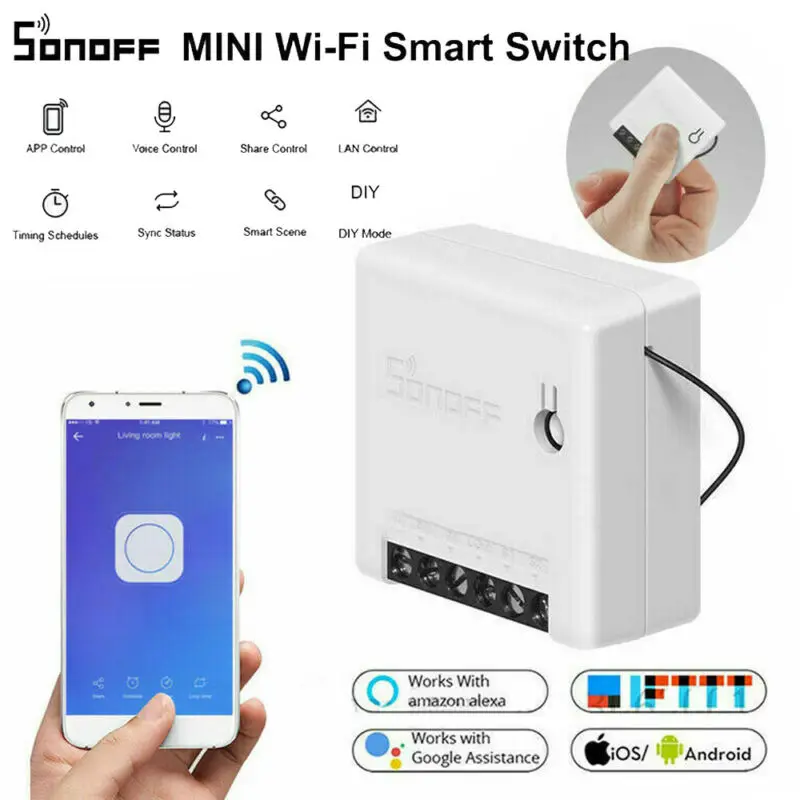 Sonoff мини Wifi умный переключатель таймер голосовое приложение дистанционное управление работа с Amazon Alexa Google помощь для IOS Andriod