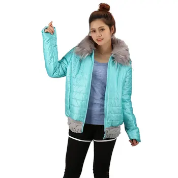 

Winter Fashion Coat Women's Long Hoodies Knitted Wool Hat Thick Padded Coat Fur Collar Outerwear All-match Short Coat