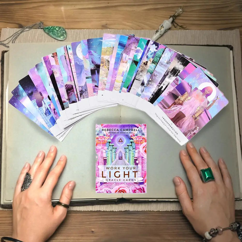 44 Pcs Oracle Tarot Cards Sheets Work Your Light Oracle Card Board Deck Games Palying Cards Game Entertainment