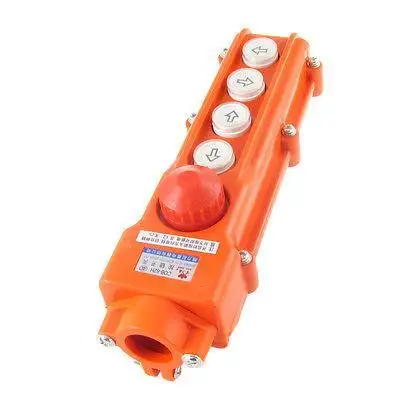 

Rainproof Hoist Crane Control Station 4 Way Push Button Switch + Emergency Stop