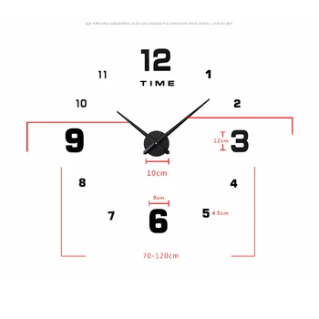 

Explosive diy oversized creative wall clock stylish digital living room decoration acrylic clock