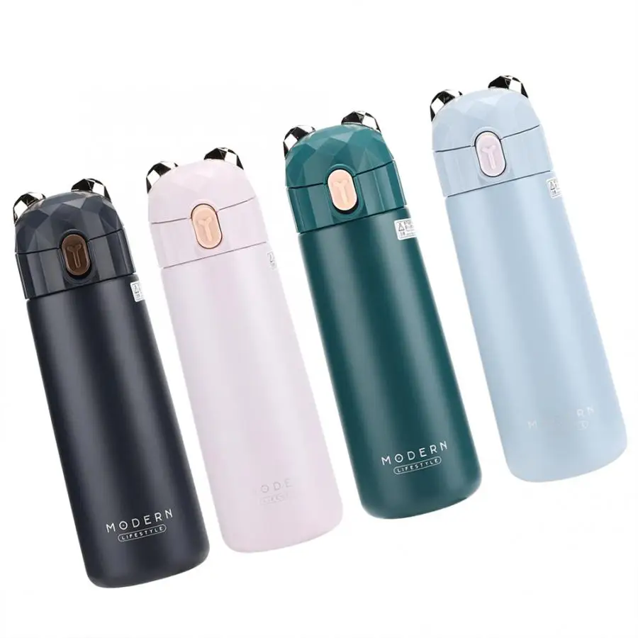 350ml Portable Lovely Bear Shape Insulated Insulation Vacuum Water Bottle Thermal Water Drinking Cup for Home Travel OutDoor