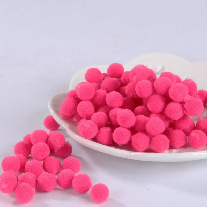 rose red 100 шт 8 мм Мини пушистые мягкие помпоны шар ручной работы детские игрушки свадебный Декор DIY товары для шитья и рукоделия - Цвет: rose red
