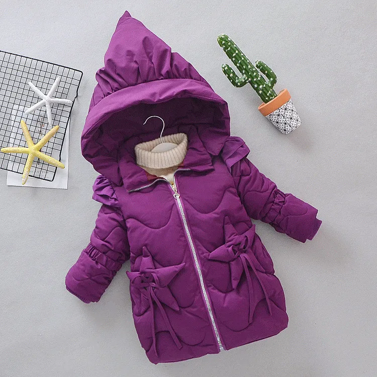Зимнее пальто; одежда для маленьких девочек; детское хлопковое Свободное пальто с капюшоном, украшенное звездами; Abrigo de ninos