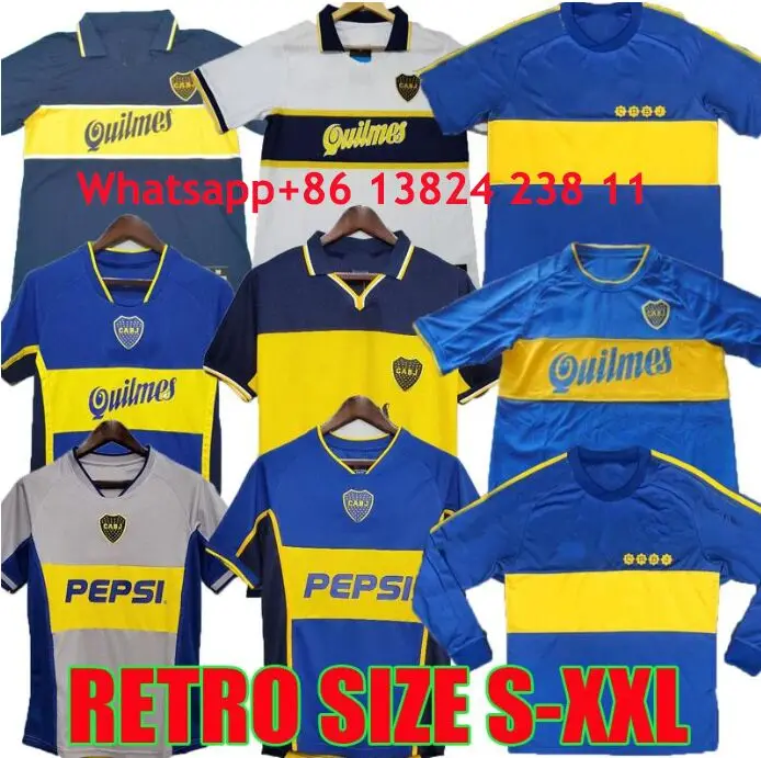 Camiseta Бока Хуниорс ретро футбольные майки 1981 1995 1996 1997 1998 1999 2000 2001 2002 2003 2005 в римском