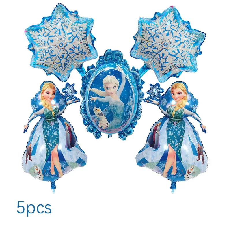 5 шт. фольгированные шары Принцессы Дисней Эльзы, украшения для дня рождения, детские игрушки, принадлежности для свадебной вечеринки, гелиевые шары - Цвет: Насыщенный сапфировый