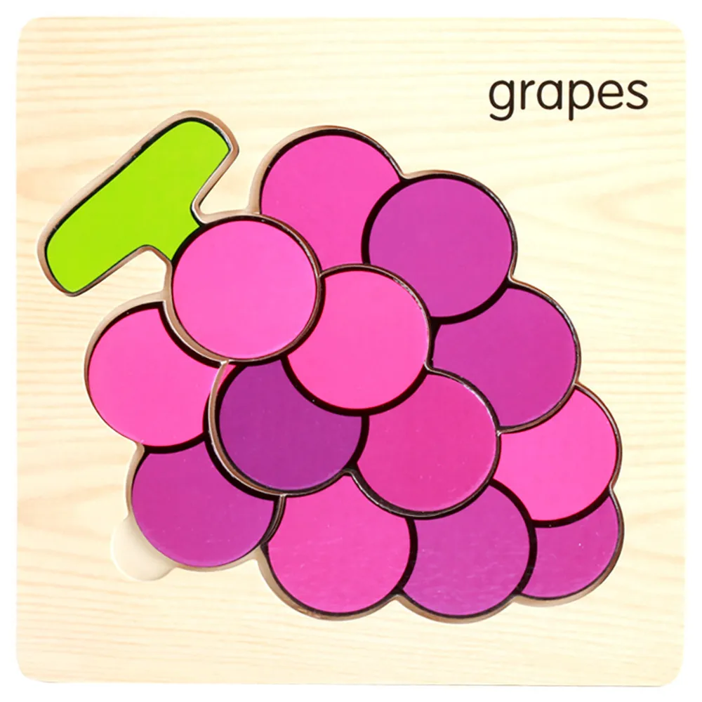 Baby Kids Training Toy Gift fruit Cognitive Puzzle Card Educational Wooden Toys Parent-child Interactive Game #A