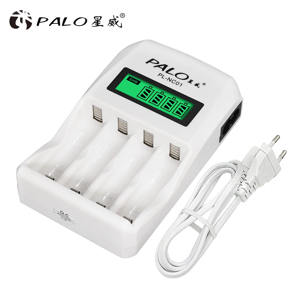 PALO 4-8 Slots Fast Smart Charger LCD Display Intelligent Battery Charger For 1.2V AA AAA NiCd NiMh Rechargeable Battery 