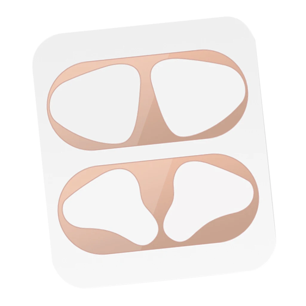 Защита от пыли для Apple AirPod Защитная Наклейка для Airpods Airpod Air Pods чехол для наушников оболочка наклейка - Цвет: Rose Gold 0.04mm