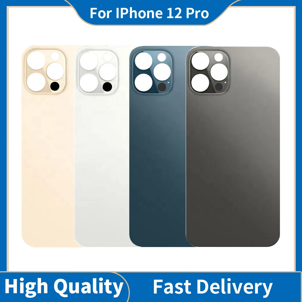 Original de Alta Tampa da Bateria Habitação para Iphone12pro Novo Qualidade Grande Buraco Volta Vidro Porta Traseira 12promax Peças Substituição 100% 1 Cheap Estojos de celular
