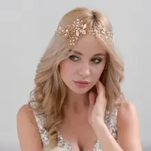 TRiXY H73, цветочные жемчужины, бриллианты, ободки для волос, украшения для волос, Золотой лист, невесты, диадемы, головной убор, свадебные аксессуары для волос