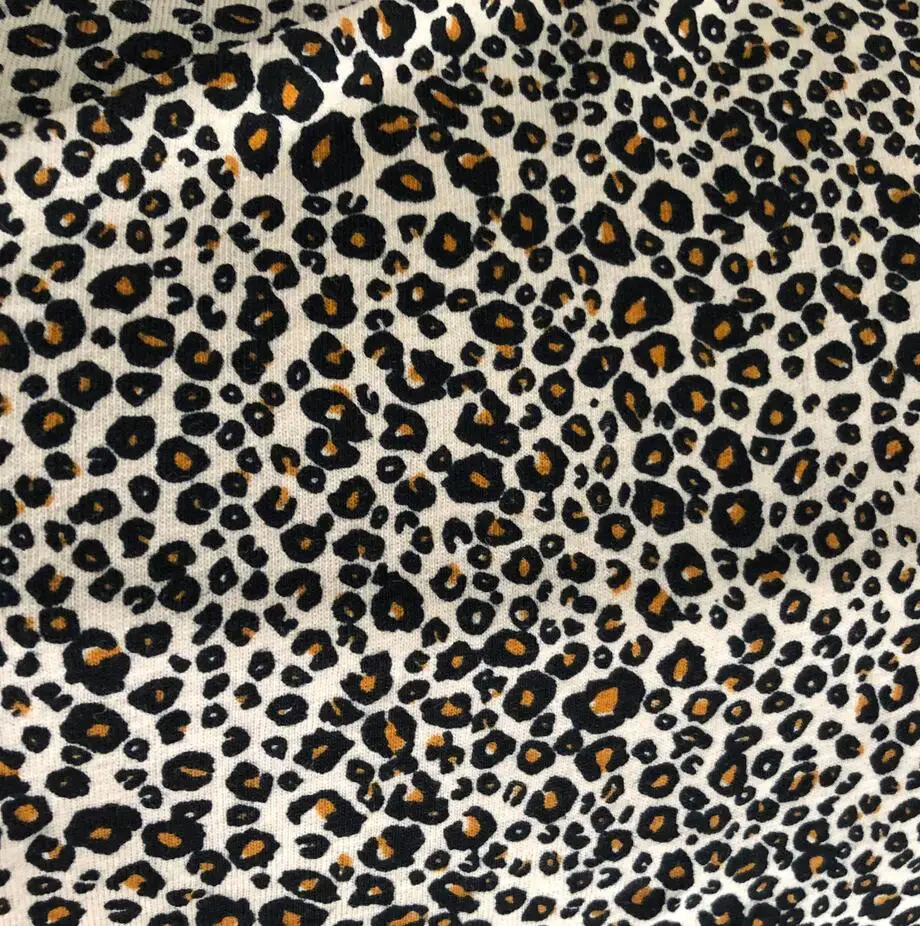 100*150 трикотажная хлопчатобумажная футболка с леопардовым принтом для девочек, текстильная ткань для шитья, рукоделия, пэчворк, сделай сам, для детей