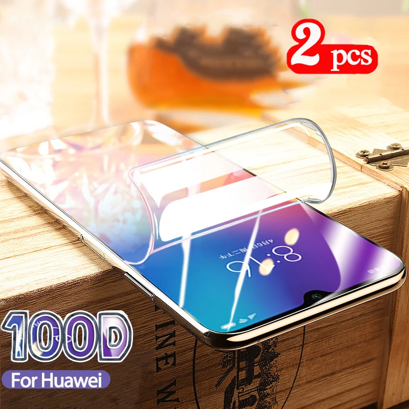 2 PCS/Lot Hydrogel Film On For Huawei Honor 9a 9c 9x 9 lite Screen Protector Film For Y9 2019 y9s full cover protective films afbeelding