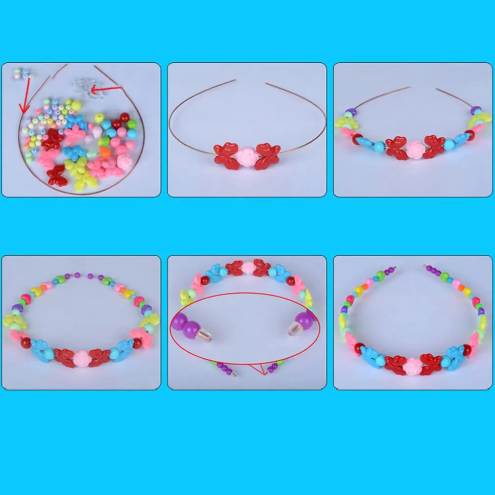 7 девочек детские игрушки для девочек DIY Набор Бусин Brinquedo ожерелье ручной работы браслет строительный комплект макияж интеллект день рождения Gi
