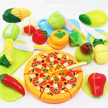

Kid Kitchen Set Toys 43 Pcs/Set Plastic Food Toy Cuting Vegetables Cuting Fruit Educational Pretend Play Safe Cute Girl Toy Gift