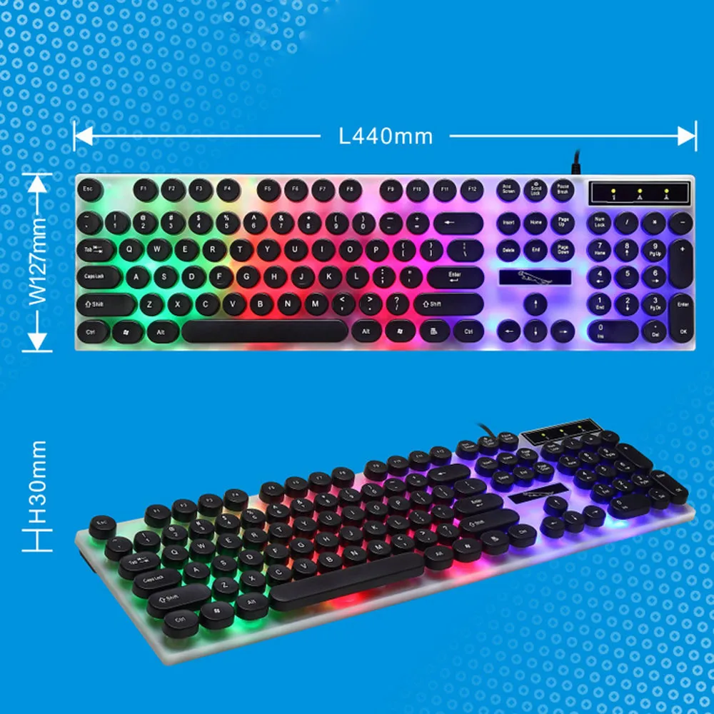 Keyboardsводонепроницаемый Радужная клавиатура с радужной подсветкой USB Проводная игровая клавиатура подсветка клавиатура для ПК Laptop-L905