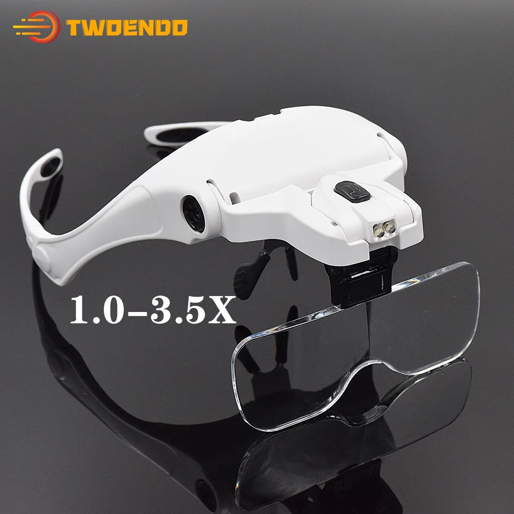 Стоматологическое увеличительное стекло с подсветкой светодиодный 1X 1.5X 2X 2.5X