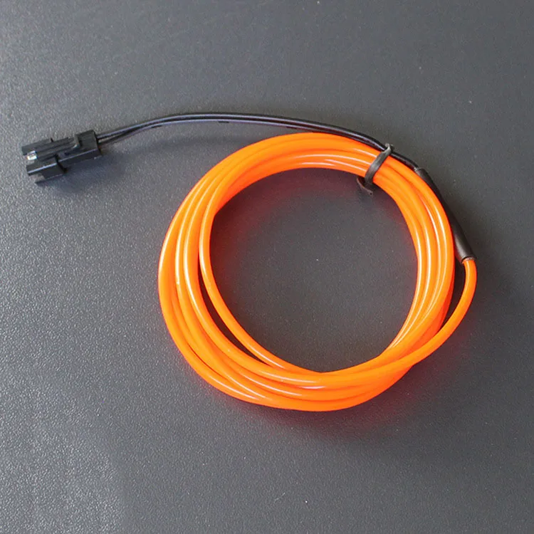 Neon Light Sewing Edge EL Wire Led Dance Party Decor Car Lights Neon LED lamp Flexible 2m Rope Tube LED Strip 2M Length - Цвет: orange