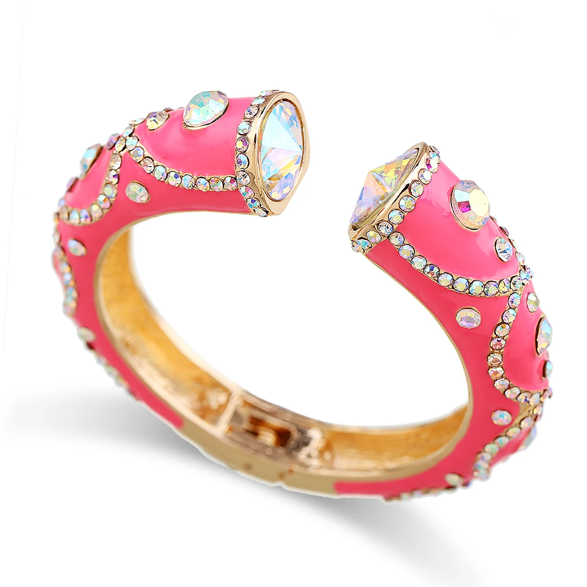 New Fashion Women Color Bracelet Cuff Bangle for Party Prom Wedding Gold Plated with AAA Rhinestone Enamel Statement Bracelets 6