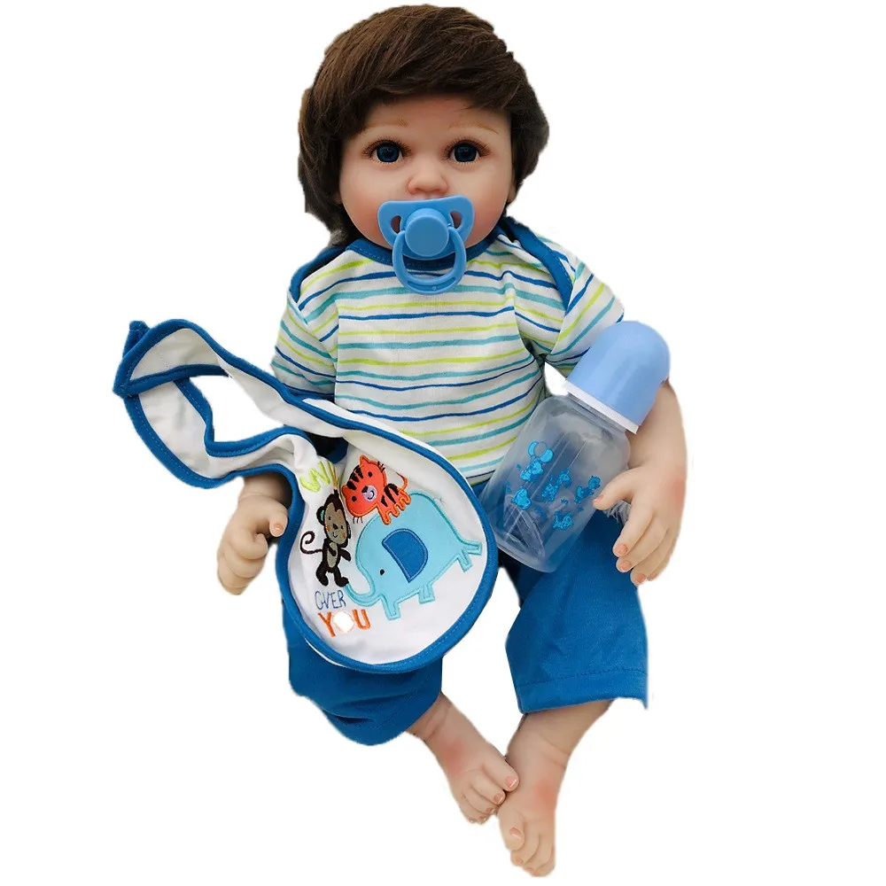 20 Дюймов 48-50 см Bebe Кукла реборн Мягкий Силиконовый мальчик девочка игрушка преждевременное реборн кукла подарок для синей одежды