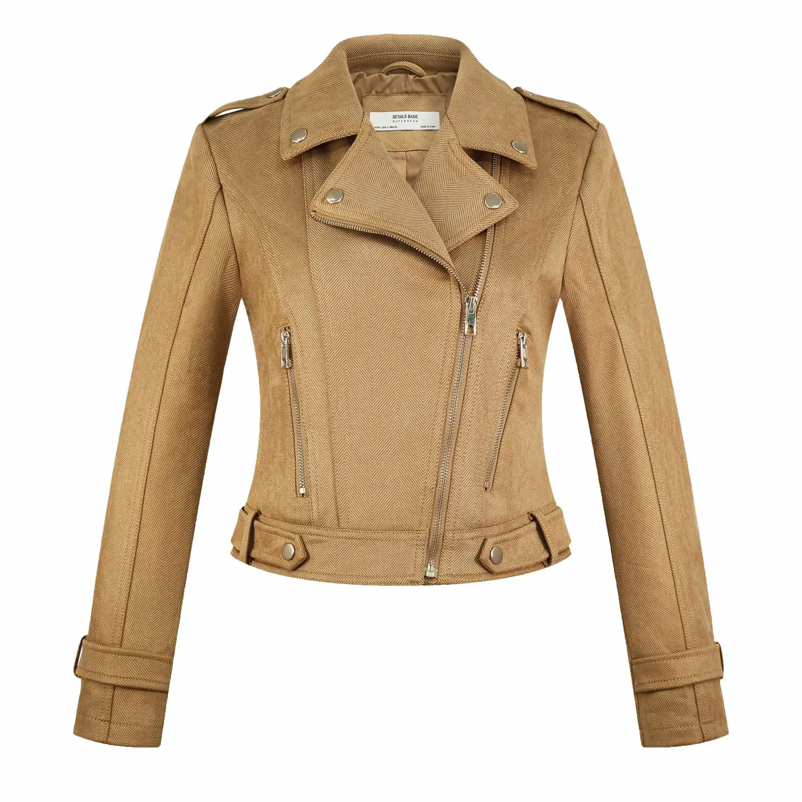 

ZXRYXGS 2022 New Spring Suede Temperament Motorcycle Jacket Women Jacket Short Slim Coat Trendy Women's Clothing