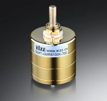 

EIZZ Premium Gold 24 Steps Attenuator Dual-Unit Stereo Volume Potentiometer Gold Plated Copper Pin ARMS Resistor 100K/250K