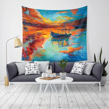 

Creative painting tapestry modern living room bedroom decoration background wall tapestry soft yoga mat wild napkin beach towel