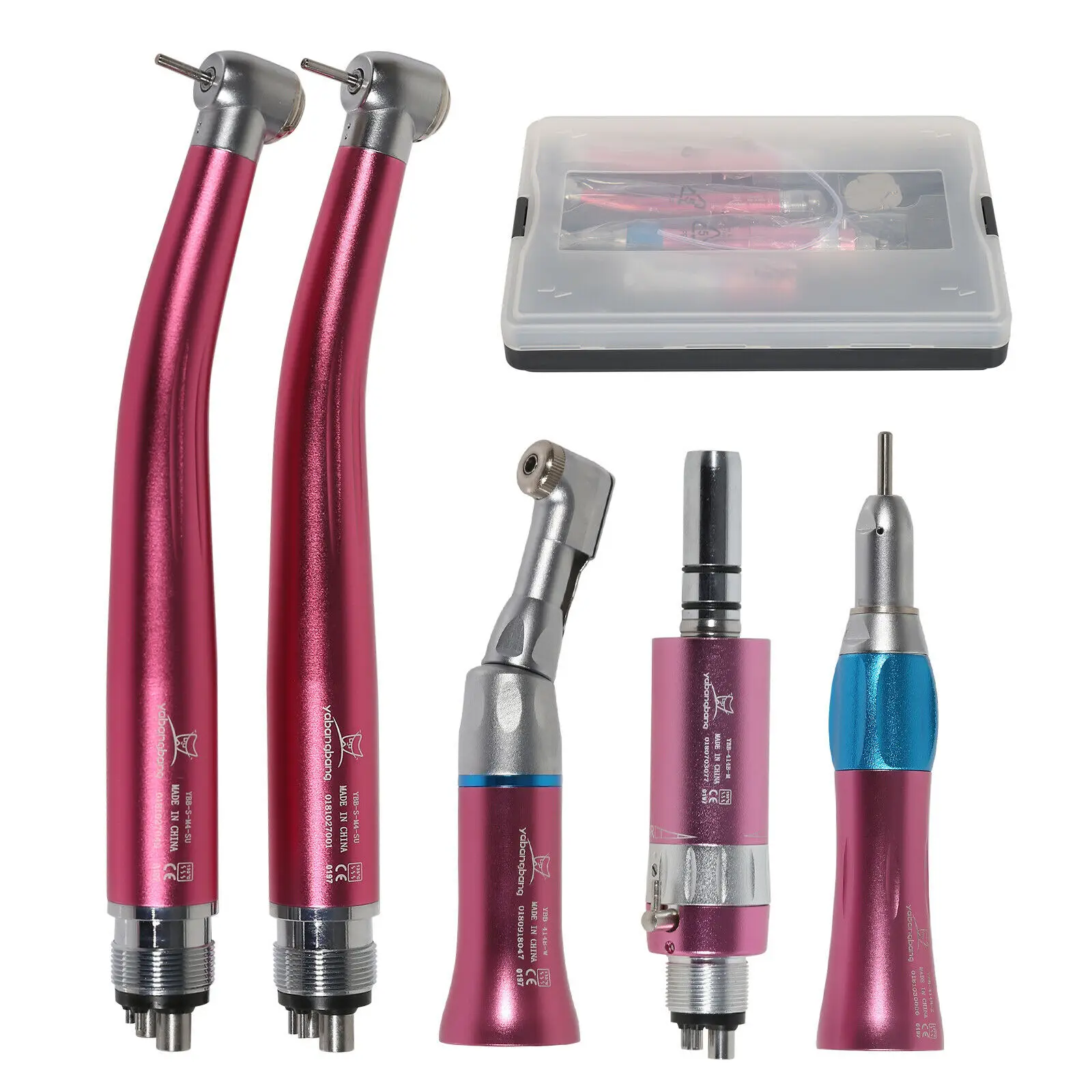 Dental PANA MAX High & Low Speed Handpiece Kit – 4 Hole Push Button, Pneumatic, With Hose