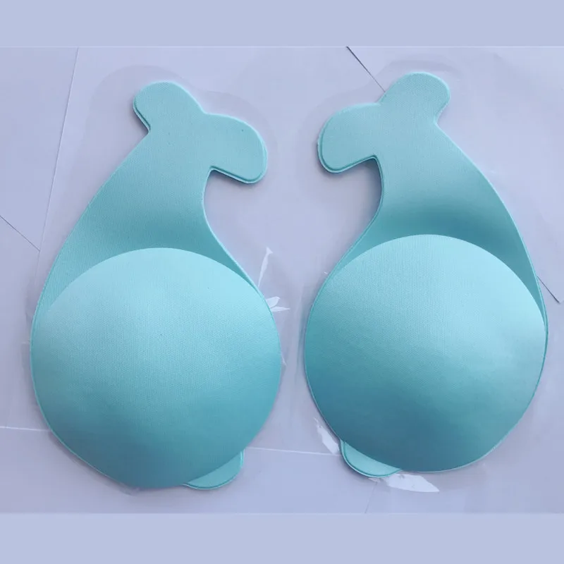 Самоклеющийся бюстгальтер без бретелек, самоклеющиеся накладки на соски для груди, многоразовые силиконовые невидимые подушечки для нижнего белья, увеличивающие объем бюстгальтера с эффектом пуш-ап - Цвет: 623 Blue 1 Pair