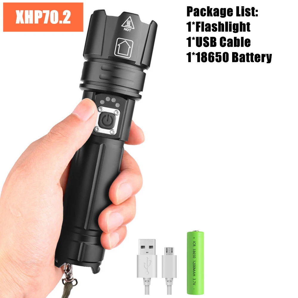 Package B Супер яркий Xlamp XHP90 XHP70.2 светодиодный светильник-вспышка супер мощный тактический фонарь USB Zoom фонарь 18650 26650 перезаряжаемый светильник - Испускаемый цвет: Package B