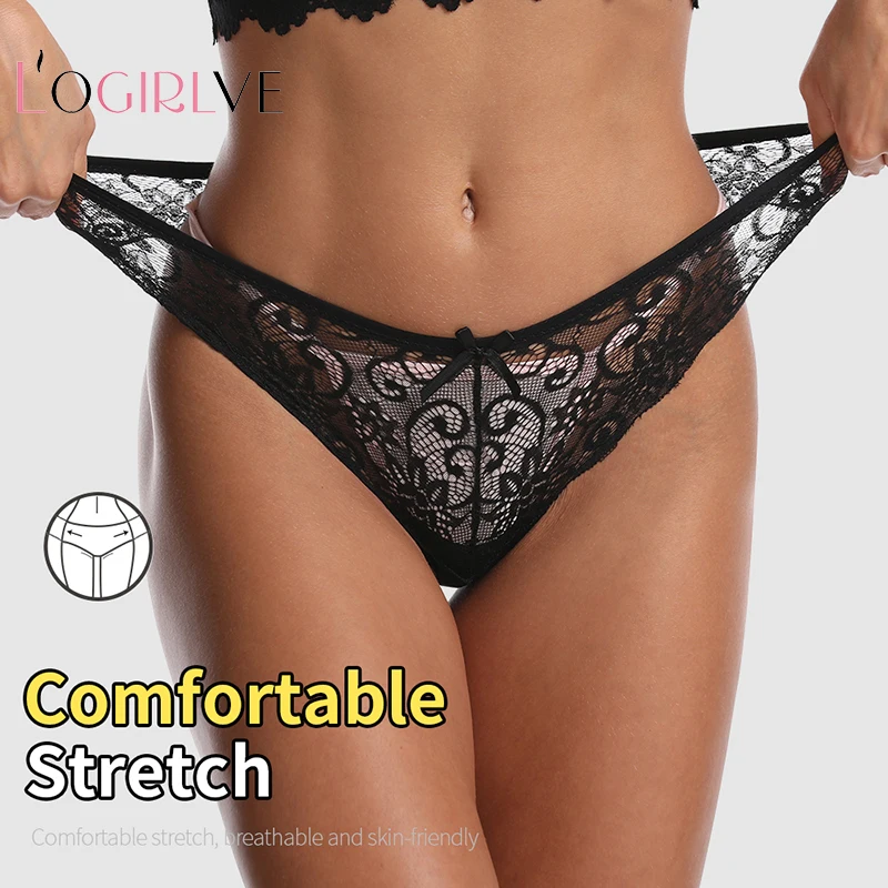 Logirlve Sexy Unterwäsche Frauen Spitze Höschen G-String Dessous Niedrigen Taille Nahtlose Weiche Damen Briefs Thongs Underpanty Femmer Logirlve Sexy Unterwäsche Frauen Spitze Höschen G-String Dessous Niedrigen Taille Nahtlose Weiche Damen Briefs Thongs Underpanty Femmer