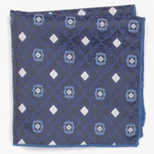 blue fashion patterned pocket square with patterns handkerchief