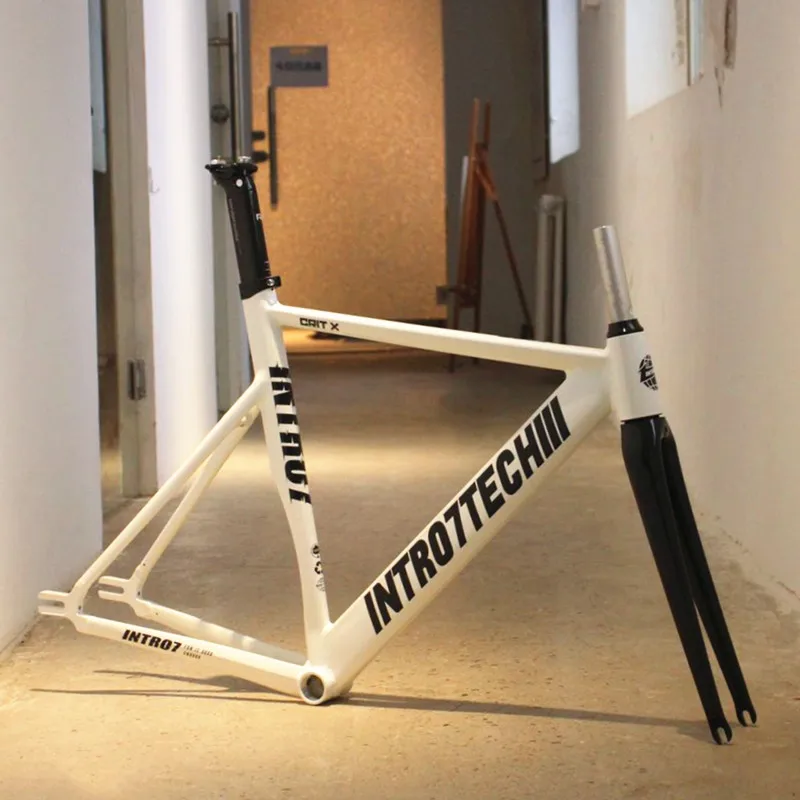 INTRO7 CritX 700c 6061T6 Aluminum Fixed Gear Frame Half Carbon Fork Muscle Sensation 52.5cm