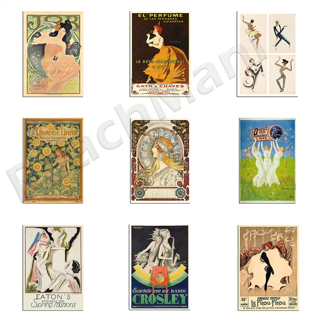 La Plume's Zodiac Calendar Alphonse Mucha-Paul Colin's Black Riot, Eaton  launches spring fashion vintage art deco posters - AliExpress