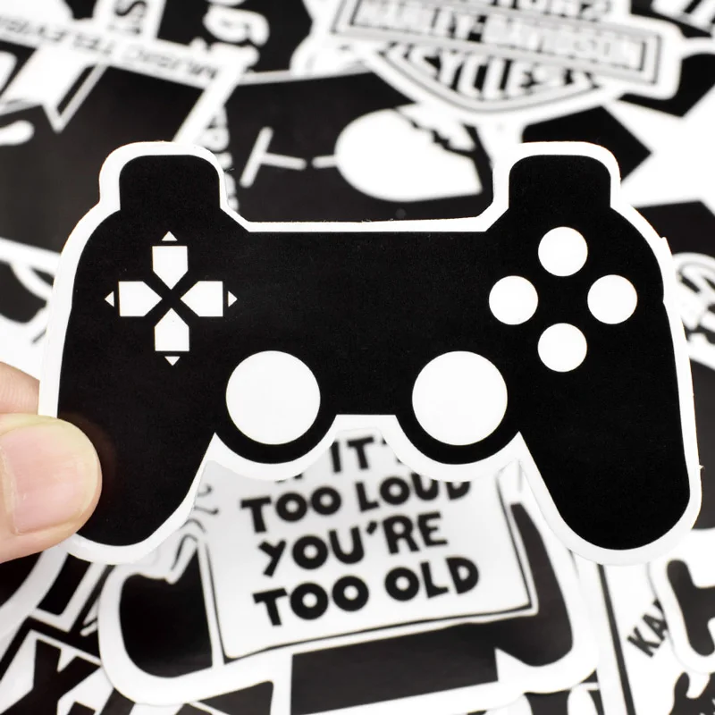 100 PCS Transparent Sticker for Car Styling Laptop Phone Guitar Luggage Motorcycle DIY Black Cool Brand Rock Graffiti Stickers