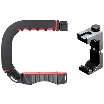 

ABKT-Ulanzi Smartphone Mount - Ulanzi Iron Man Aluminum Metal Universal Smart Phone Tripod Adapter Holder Clip for Iphone 6 7 Pl