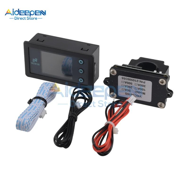 

VAC9610S 50/100/200/300/500A Hall Coulomb Power Thermometer Voltage Current Capacity Meter Communication Relay Control Function