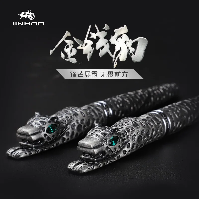 Jinhao Снежная леопардовая Золотая перьевая ручка-конвертер изогнутая (изогнутая) 1