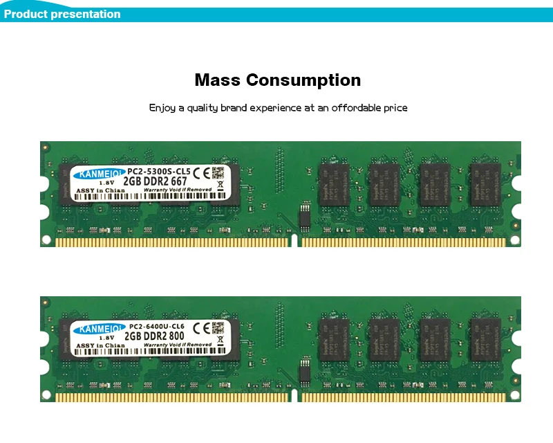 KANMEIQi DDR2 2 Гб 667 МГц 800 МГц 4(2 шт* 2 Гб) Оперативная память для настольных ПК PC2 DIMM 240pin для AMD Intel совместимый