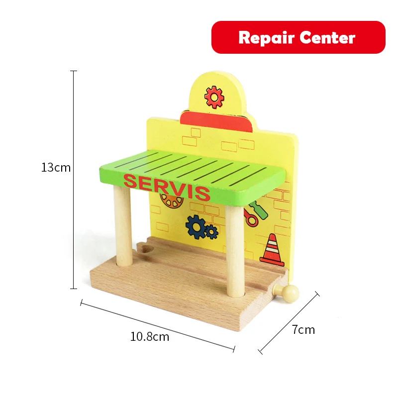 Wooden Track Railway Accessories Bridge Train Station Tunnel Cross Compatible All Brands Wood Track Educational Toys for Kids 25